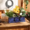 Ceramic Mini Planter Set - Blue Square