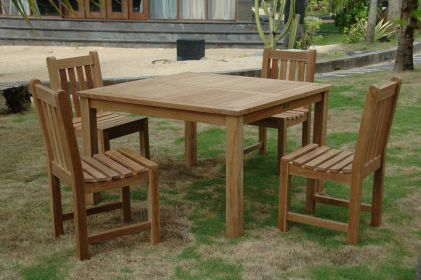 Classic Chair 5 Pieces Outdoor Square Dining Set