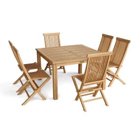 Classic Folding Chair 7 Pieces Outdoor Square Dining Set