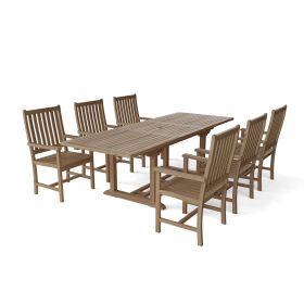 Wilshire 7 Pieces Outdoor Rectangular Extension Dining Set