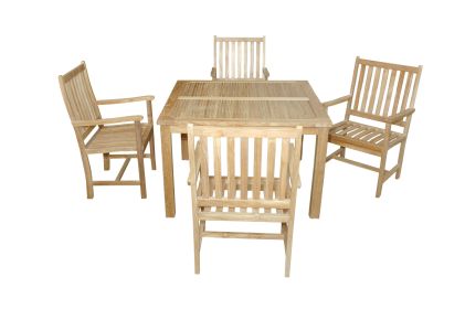 Wilshire Armchair 5 Pieces Outdoor Square Dining Set