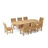 Sahara 9 Pieces Dining Chair and Oval Double Extension Outdoor Dining Set