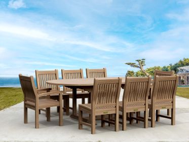 Sahara 9 Pieces Chairs and Bahama Oval Extension Outdoor Dining Set