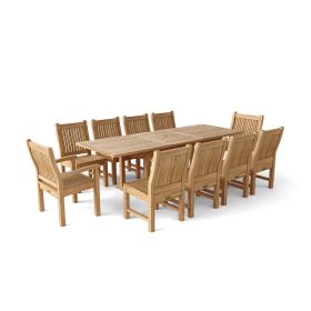 Sahara 11-Piece Chairs and Bahama Rectangular Extension Outdoor Dining Set