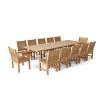 Sahara 13 Pieces Chairs and Valencia Double Extension Rectangular Extension Outdoor Dining Set