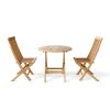 Classic Folding Chair 3 Pieces Round Folding Bistro Set