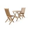 Classic Folding Chair 3 Pieces Round Folding Bistro Set