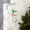 Glass Leaves Colorful Wind Chimes - Hummingbird