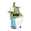 Leaf-Hat Gnome with Potted Plant Solar Garden Light