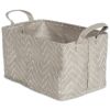 PE-Coated Woven Paper Bin Set - Gray Chevrons