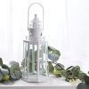 Metal Lighthouse Candle Lantern - White