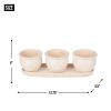 Ceramic Mini Planter Set - Brown Round