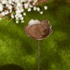 Cast Iron Flower Round Bird Bath on Stake