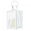 White Slatted Candle Lantern - 15 inches