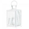 White Slatted Candle Lantern - 15 inches