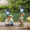 Child with Apple Basket Solar Garden Light