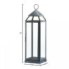 Tall Silver Modern Candle Lantern - 25 inches