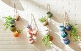 Dangling Pots Decor in Whitewashed Terra Cotta