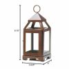 Contemporary Copper Candle Lantern - 9 inches