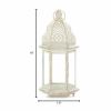 Vintage-Look White Candle Lantern - 16 inches