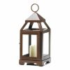 Contemporary Copper Candle Lantern - 9 inches