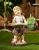 Little Girl Feeding Birds Solar Garden Light