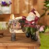 Solar Gnome on Welcome Bench with Light-Up Jewels