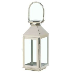 Stainless Steel Triangles Lantern - 10 inches