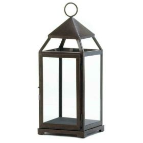 Bronze Modern Candle Lantern - 18 inches