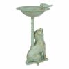 Cat and Bird Aluminum Birdbath