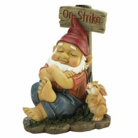 Gnome On Strike Garden Figurine