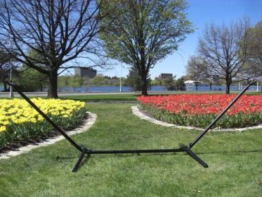 Universal Hammock Stand for Non Spreader Bar Hammocks (Color: Black)