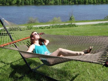 Polyester Rope Hammock - Soft-Woven Deluxe (Color: Coffee)